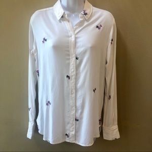 3/$12 H&M Long Sleeve Floral Button Down Top